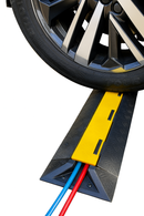 Protetor de Cabos em Borracha com Tampa Amarela 1 Metro – Passa Cabos Veicular