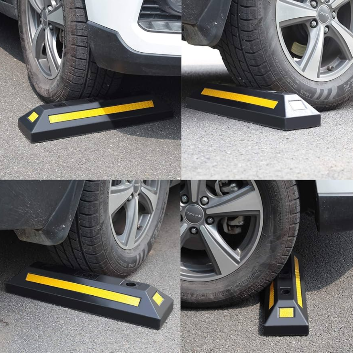 Limitador de Vaga Batente de Estacionamento 55cm Borracha com Refletivo