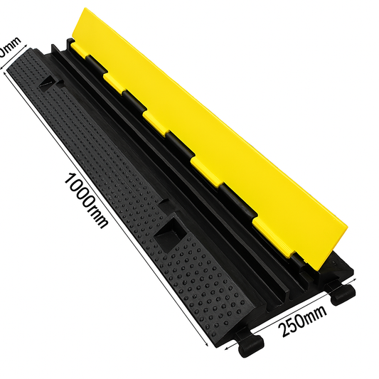 Protetor de Cabos Com 2 Canais em Borracha com Tampa Amarela 1 Metro – Passa Cabos Veicular