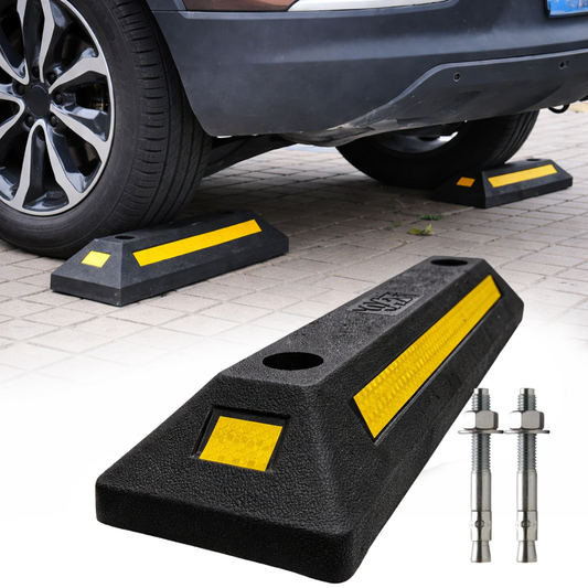 Limitador de Vaga Batente de Estacionamento 55cm Borracha com Refletivo