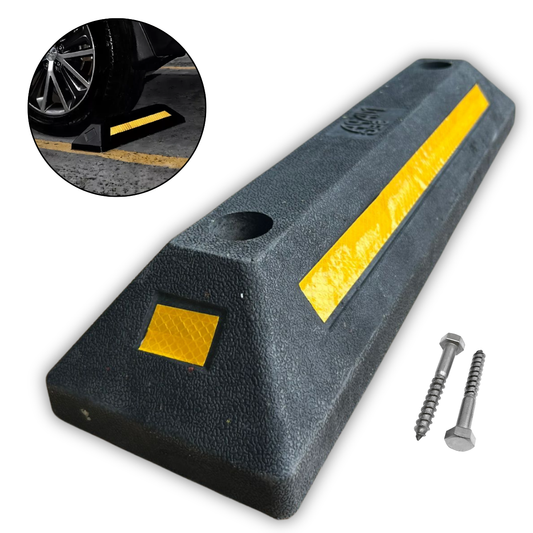 Limitador de Vaga Batente de Estacionamento 55cm Borracha com Refletivo