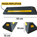 Limitador de Vaga Batente de Estacionamento 55cm Borracha com Refletivo