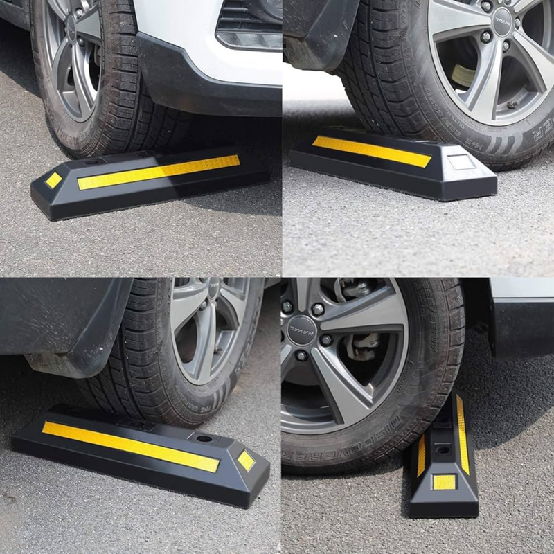 Limitador de Vaga Batente de Estacionamento 55cm Borracha com Refletivo