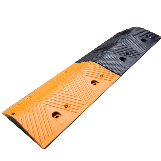 Quebra-Molas Modular de Borracha 1 Metro Redutor de Velocidade Preto e Amarelo